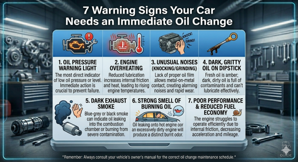 7 Warning Signs Needs an Immediate Oil Change.