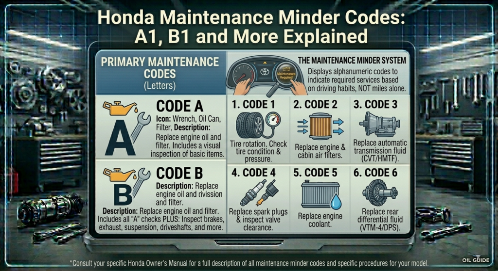 Honda Maintenance Minder Codes A1, B1 and More
