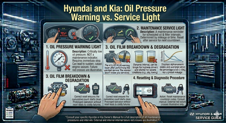 Hyundai and Kia Oil Warning vs Service Light