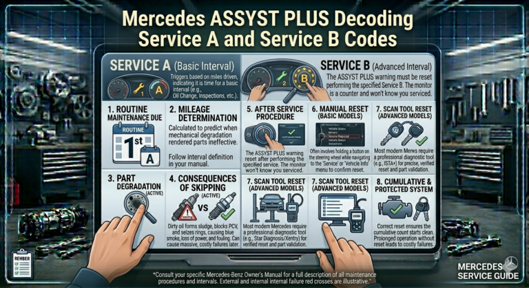 Mercedes Decoding Service A and Service B Codes