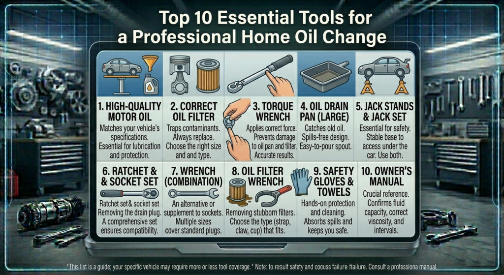 Top 10 Essential Tools for a Home Oil Change
